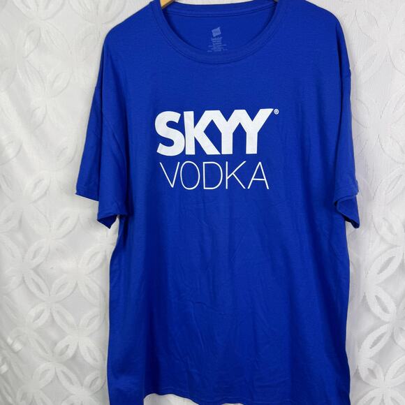 Skyy Vodka Promo Blue Short Sleeve Unisex Tee Size XL NWOT - Picture 2 of 5